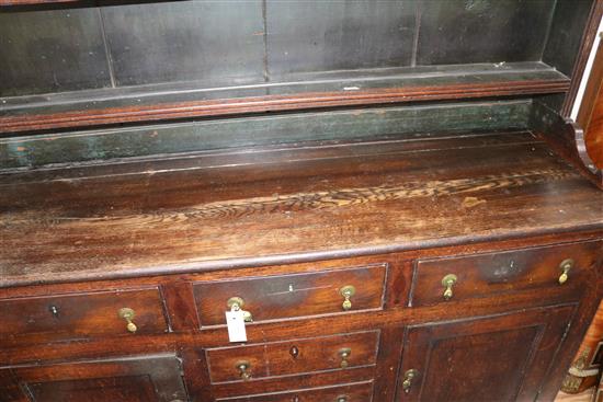 A George III oak dresser W.161cm